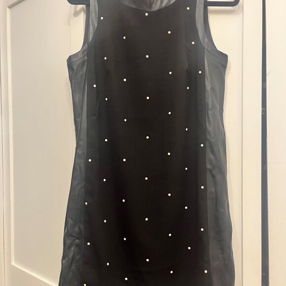 Ann Taylor Size 10 Faux Leather And Pearl Dress - Picture 1 of 5